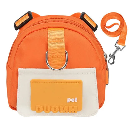 Waterproof Dogs Puppy Bag Outdoor Travel Backpack with Harness & Collar