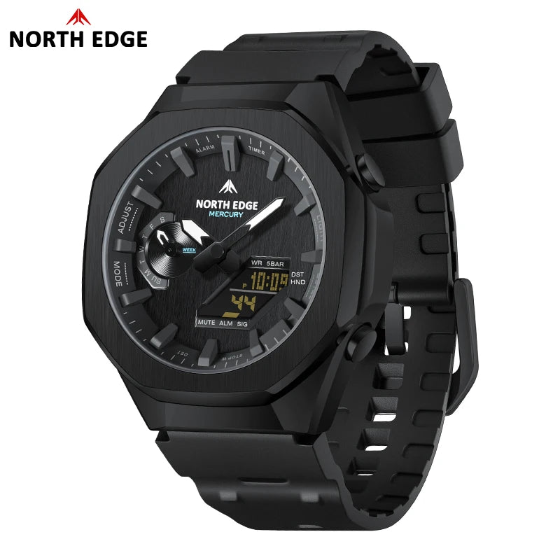 NORTH EDGE MERCURY Military Digital Watch 50M Waterproof LED Sport Reloj Men
