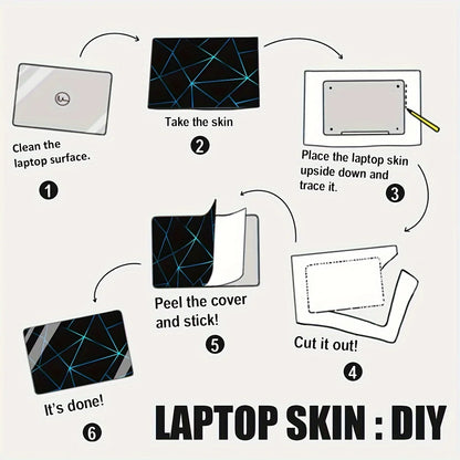 Vinyl Laptop Skin Sticker Wrap for Macbook, HP, Lenovo, Dell, ASUS - 2Pcs