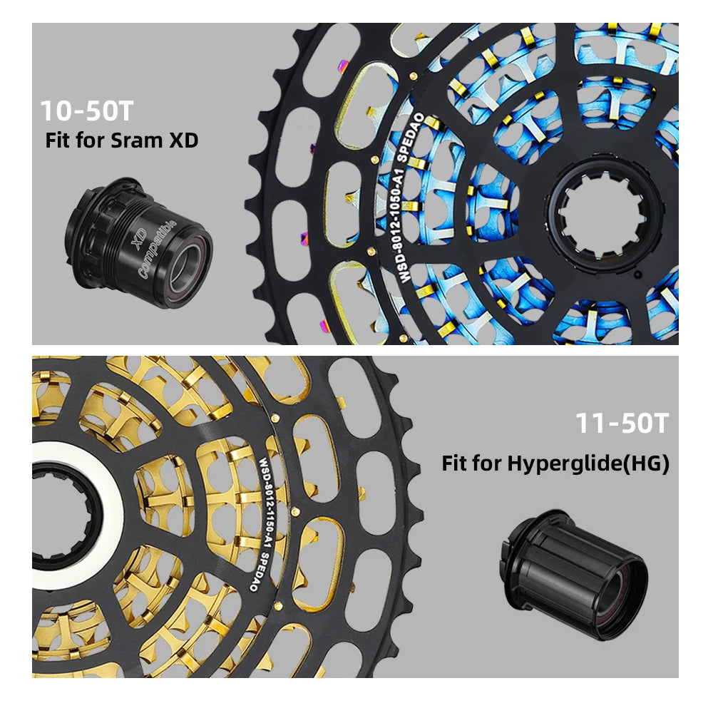 SPEDAO MTB Cassette 10–50T | 12-Speed XD Compatible Sprocket Steel Flywheel