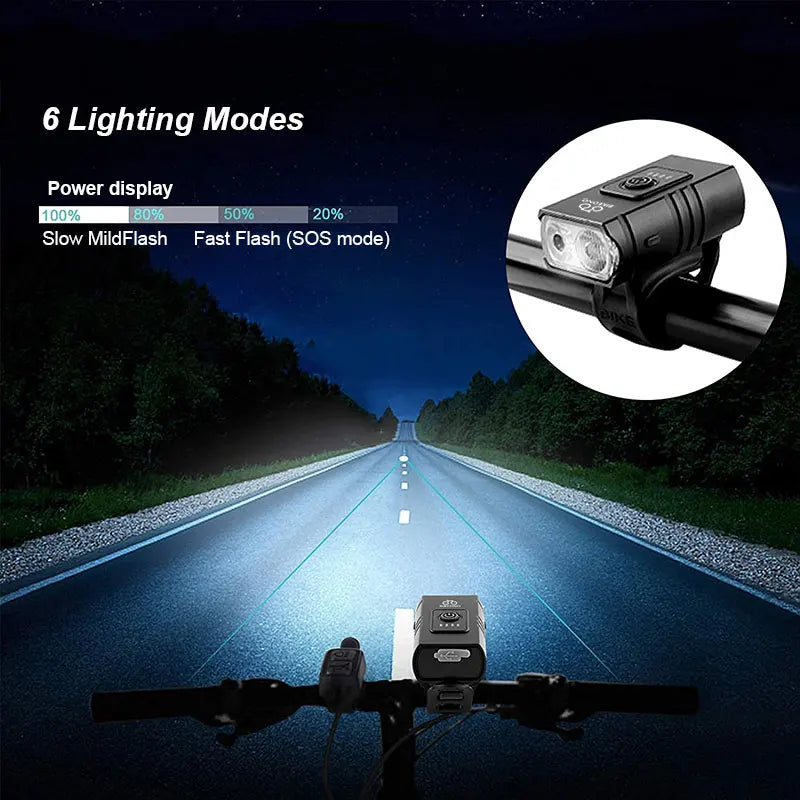 Rear Bicycle Light USB Rechargeable LED Front & Back Mountain Bike Lamp