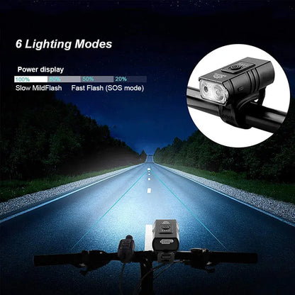 Rear Bicycle Light USB Rechargeable LED Front & Back Mountain Bike Lamp