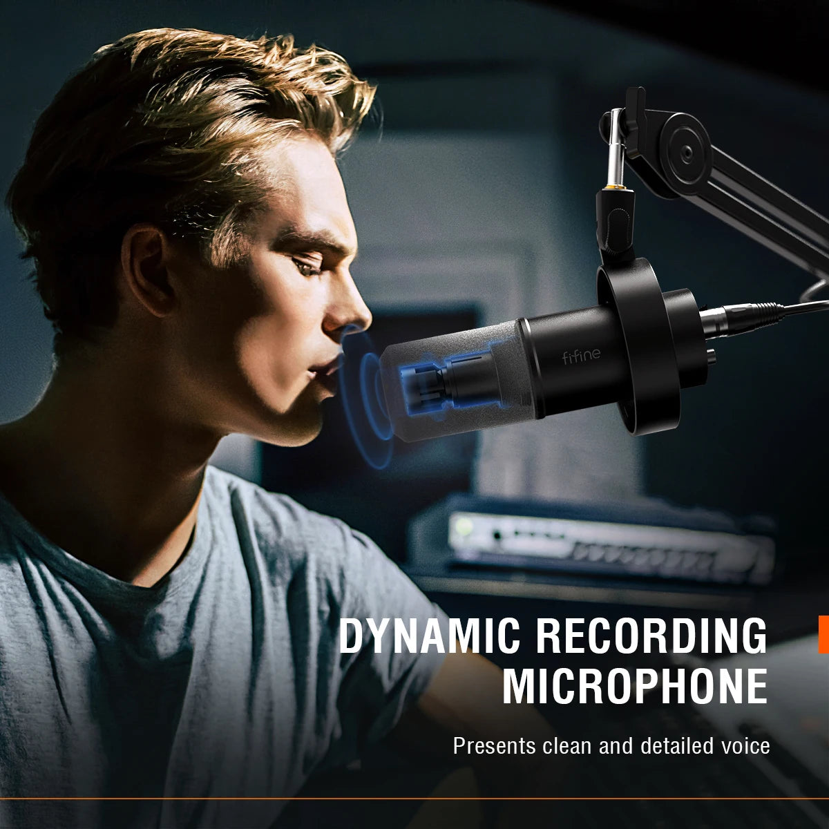 FIFINE USB/XLR Dynamic Microphone with Shock Mount,Touch-mute,Headphone Jack&Volume Control,for PC or Sound Card Recording -K688-EXPROTAS