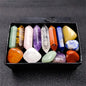 14PCS Chakra Crystal Set Pointed Quartz Hexagon Stones for Healing & Decor