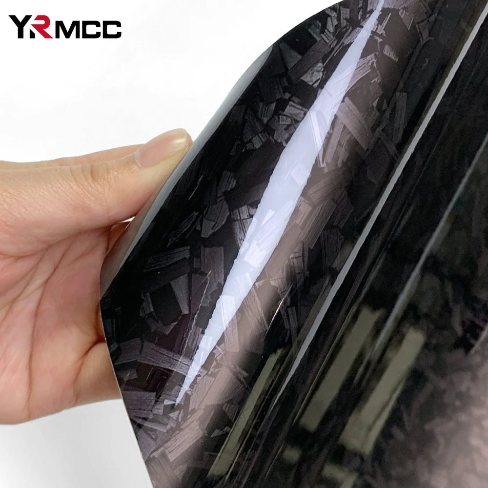 Carbon Fiber Film Glossy Black Car Body Film Forged Carbon Fiber Vinyl Wrap Film Self Adhesive Decal Sticker for Car Accessories-EXPROTAS