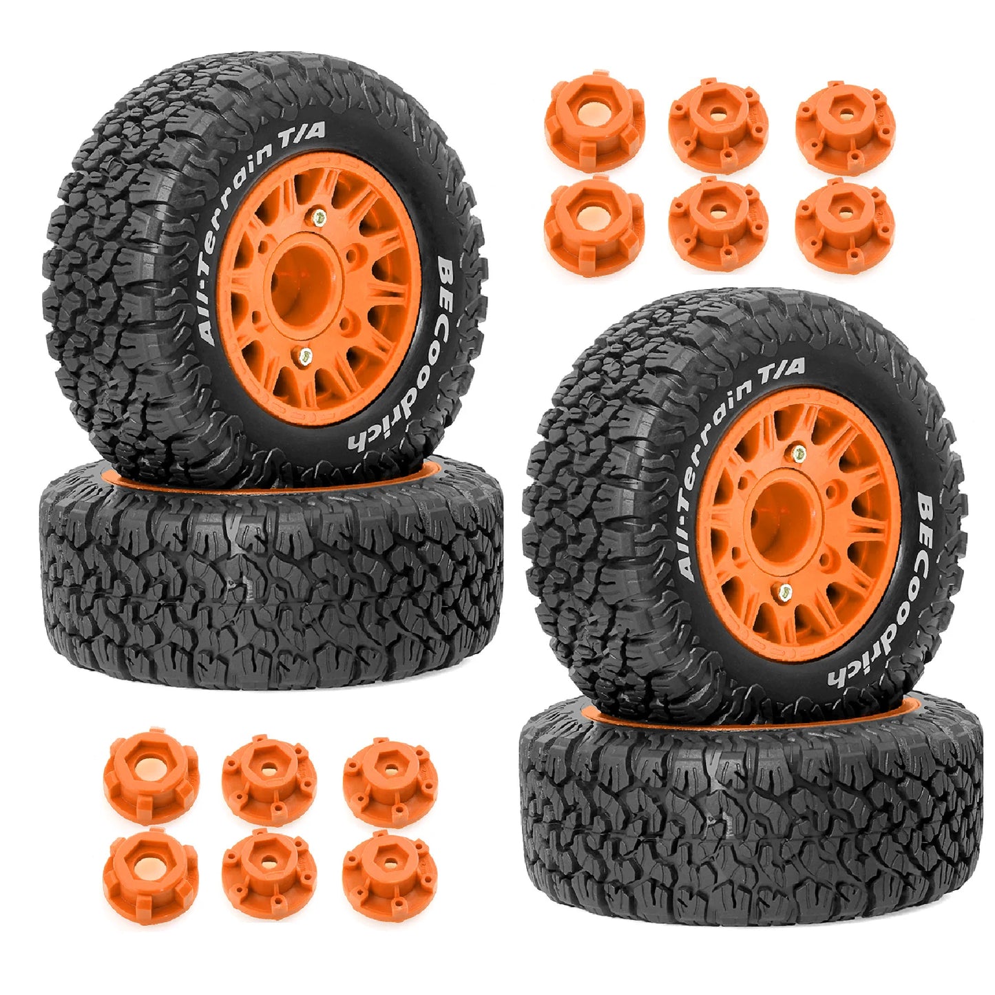 4Pcs 113mm RC Course Truck Tires Wheels 12mm Hex for Traxxas Slash