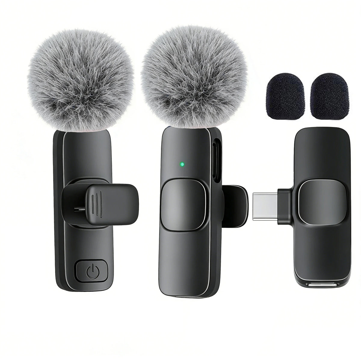 Type-C Port Professional Wireless Lavalier Microphone for Smartphones Plug Play