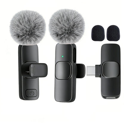 Type-C Port Professional Wireless Lavalier Microphone for Smartphones Plug Play