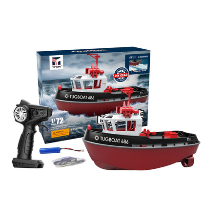 JIKEFUN 686 Rc Boat 2.4G 1/72 Powerful Dual Motor Long Range Wireless Electric Remote Control Tugboat Model  Toys for Boys Gift-EXPROTAS