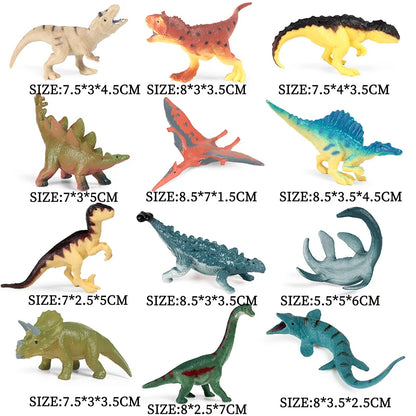 Jurassic Dinosaur 12PCS Action Figures T-Rex Velociraptor Kids Toy Set