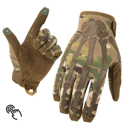 Tactical Full Finger Screen Motorcycle Gloves Outdoor Breathable Knuckle