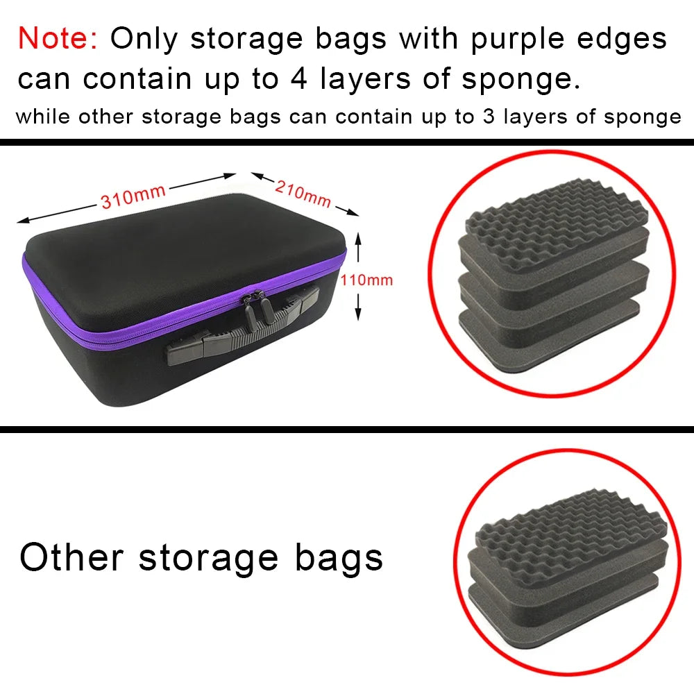 DIY Foam Hard Carry Case Storage Box Travel Zipper Bag Tool Accessories Camera