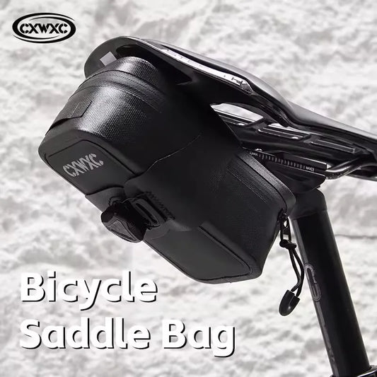 Waterproof Bike Saddle Bag CXWXC 0.6L TPU Hard Shell BOA Tail Pouch