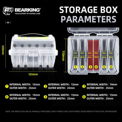 Fishing Tackle Box Double Sided Storage Case with 14 Compartments Organiser