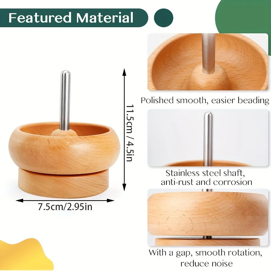 Bead Spinner For Jewelry Making Wooden DIY Fast Manual Craft Device