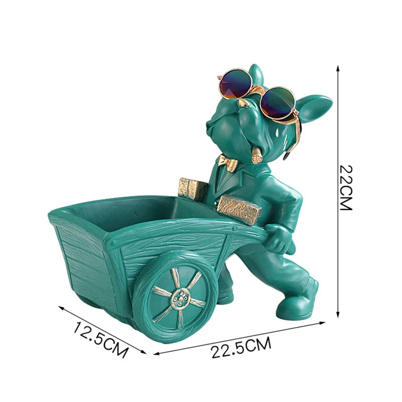 Resin Dog Statue Storage Box Animal Sculpture Figurine Home Office Decoration