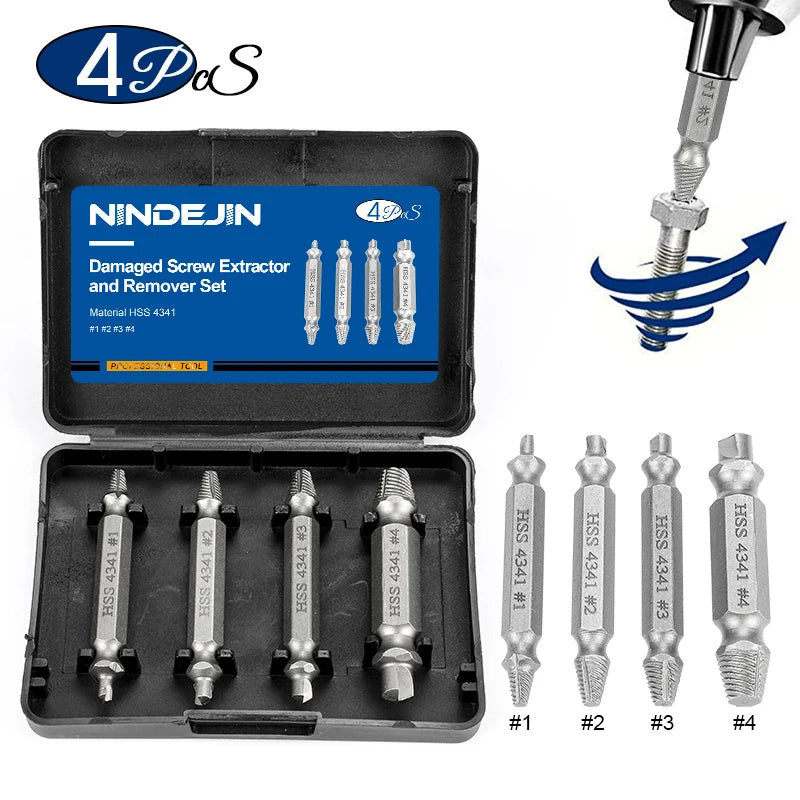 6pcs Screw Extractor Drill Damaged Bolt Remover Easy Out Bits Set