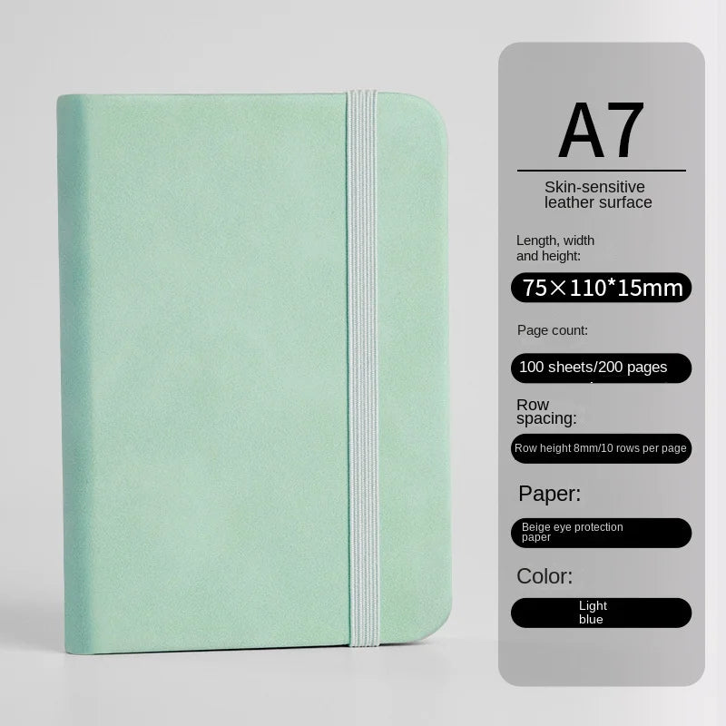 Mini A7 Small Notebook Portable Pocket Diary Leather Notepad Journal