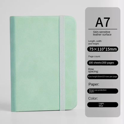 Mini A7 Small Notebook Portable Pocket Diary Leather Notepad Journal