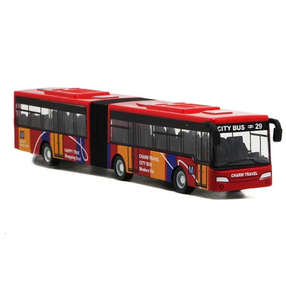 Pull Back Alloy City Bus Model Diecast Double Decker Toy 1:64 Scale