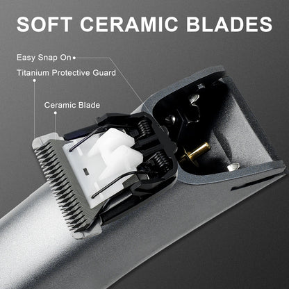 Electric Groin Hair Trimmer for Men Waterproof Ceramic Blade Body Groomer