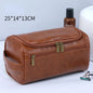 Leather Toiletry Bag Men Women Dopp Travel Hanging Large Cosmetic Wash Bags
