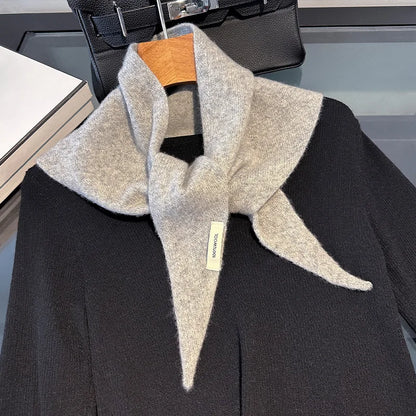 Korean Triangle Scarf Women Wool Knitted Triangular Headscarf Warm Shawl