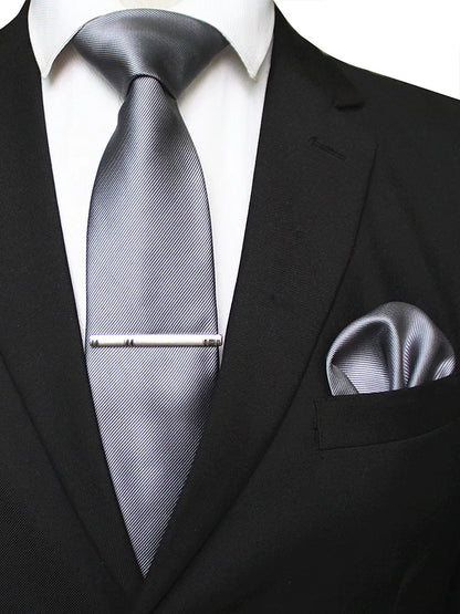 Suits Necktie Clip 8cm Mens Slim Solid Classic Wedding Party Ties