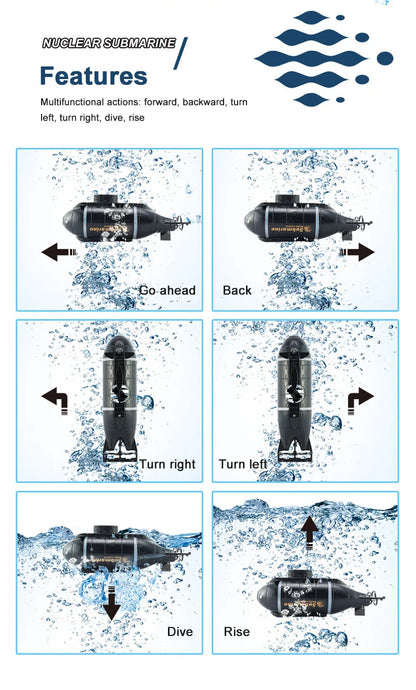Mini RC Submarine Speed Boat Remote Control Toy Gift for Kids Diving