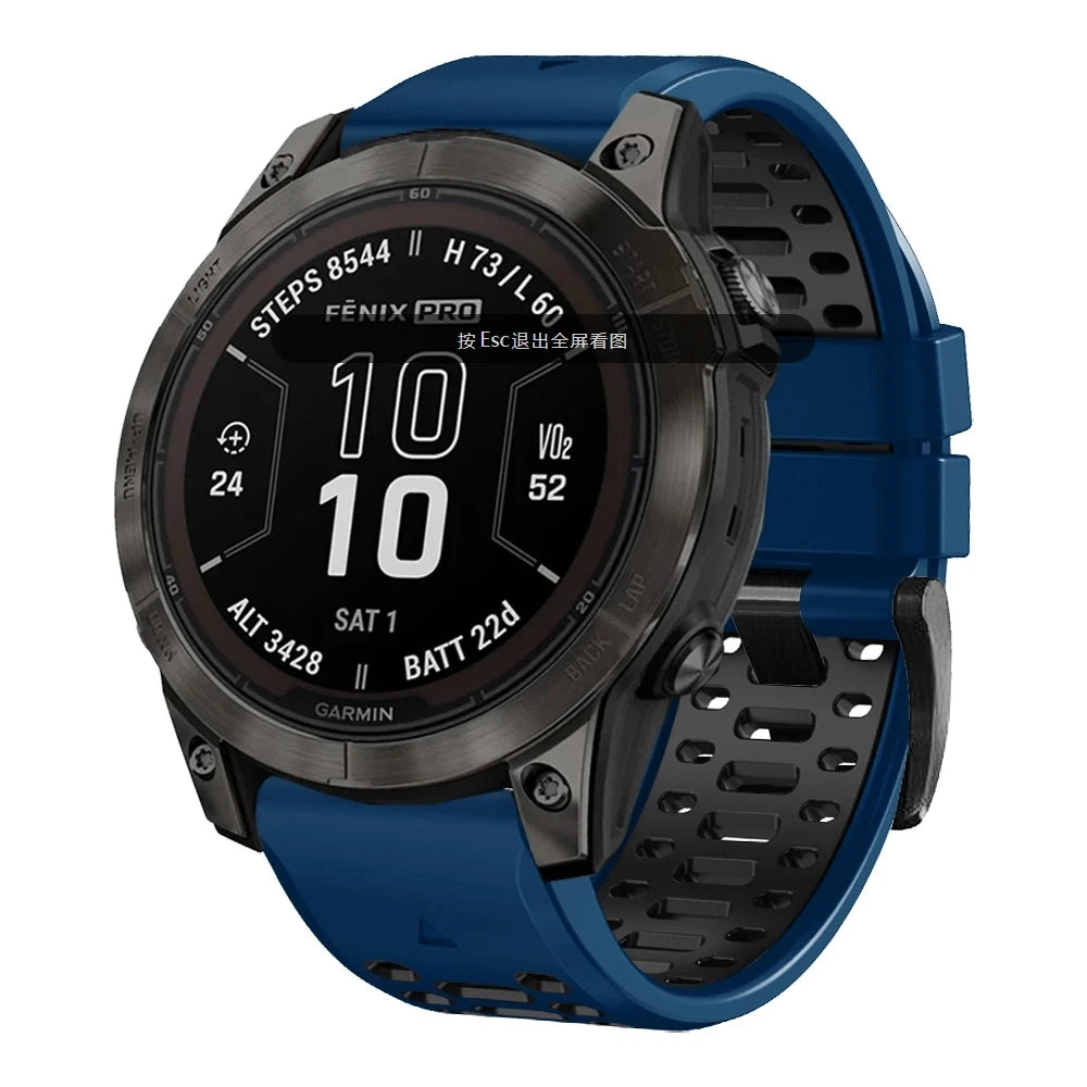 22/26mm Fit Silicone Strap for Garmin Fenix 8 7 6 5 Pro Watch Band
