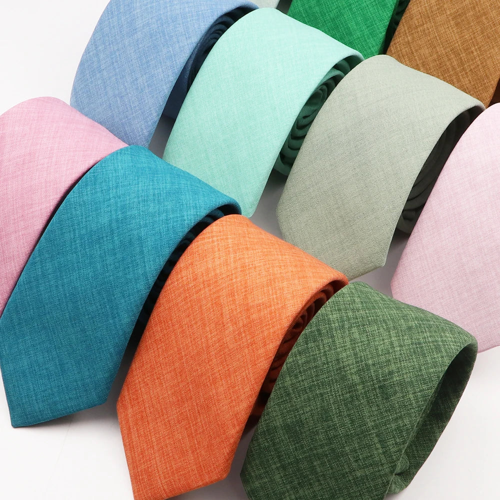 Mens Slim Solid Colour Tie 6.5cm Wedding Party Classic Necktie