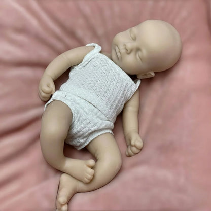 33cm Loulou Full Body Silicone Reborn Doll Open Mouth Unpainted Baby Girl