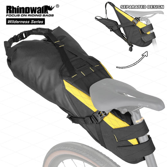 Waterproof Rhinowalk 14L Bike Saddle Bag Stable Not Shaking Removable Dry Bag for Mtb Road Gravel Bike Bikepacking