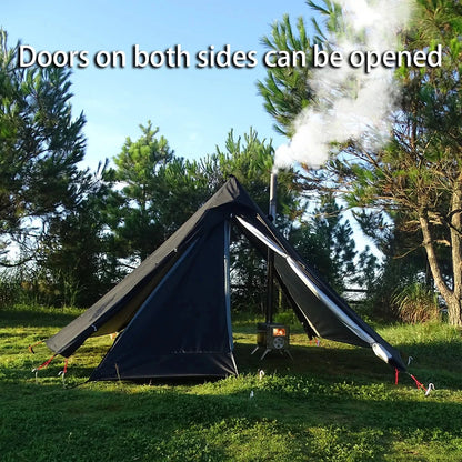 Camping Hot Tent with Chimney Window Outdoor Ultralight Tipi Teepee Tent Pyramid Double Layer Bushcraft 1 Person Tents Hot Tent-EXPROTAS