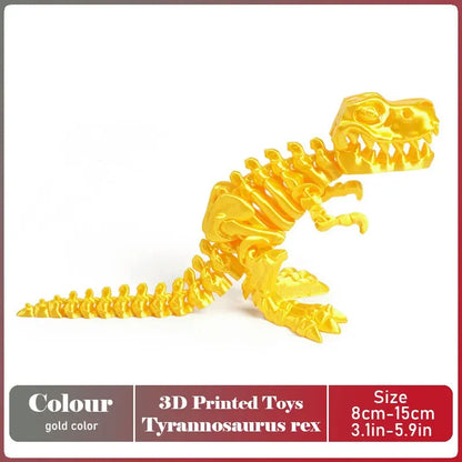 3D Printed Tyrannosaurus Rex Dinosaur Model Jointed Movable Realistic Decor
