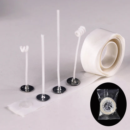 Candle Wicks Pre Waxed with Sustainers Long Tabbed for Craft Making 100pcs