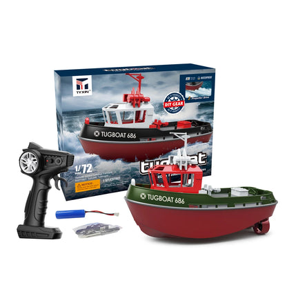 JIKEFUN 686 Rc Boat 2.4G 1/72 Powerful Dual Motor Long Range Wireless Electric Remote Control Tugboat Model  Toys for Boys Gift-EXPROTAS