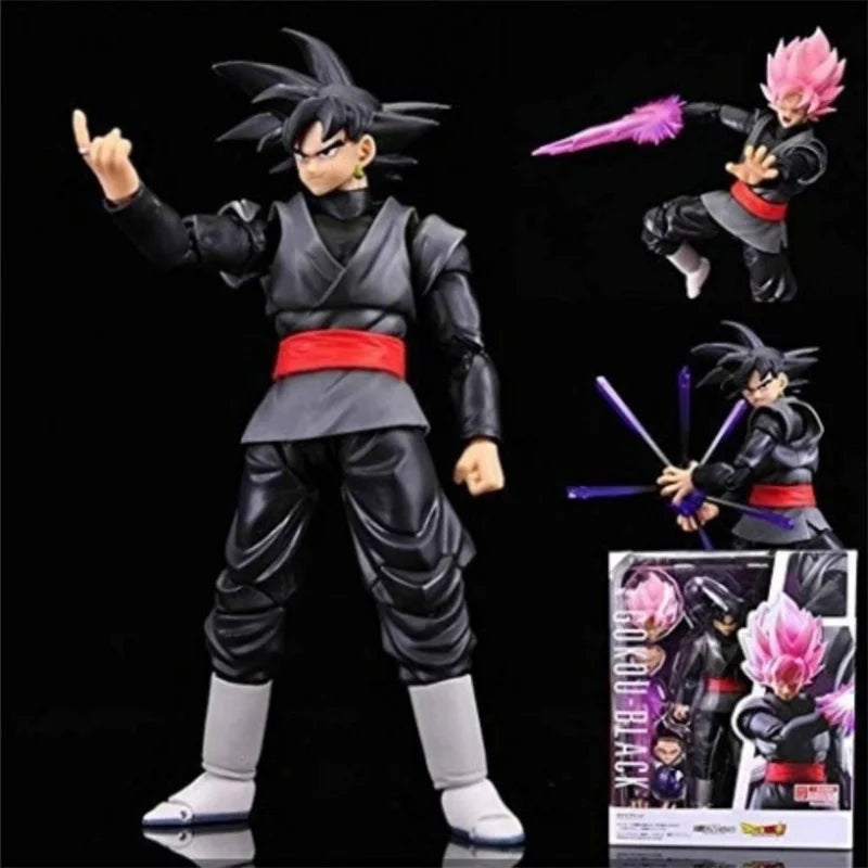 14cm Anime Dragon Ball Black Goku Zamasu Action Figure  Super Saiyan Movie Version Dbz Model With Multiple Accessories Toys-EXPROTAS