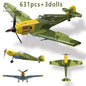 WW2 Fighter Plane Building Blocks Yak-1B La-7 P-51 Spitfire Bf-109E Toy Set