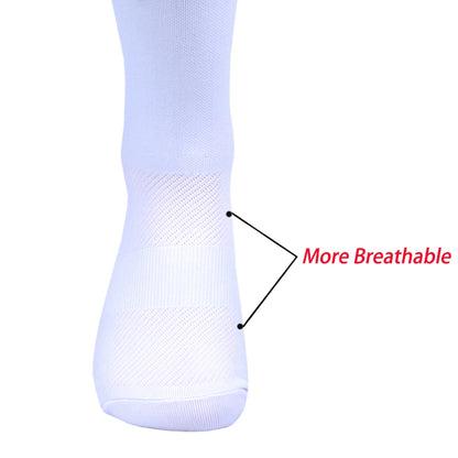 White UAE Cycling Socks FDJ Team Mesh Compression Non-Slip MTB Running
