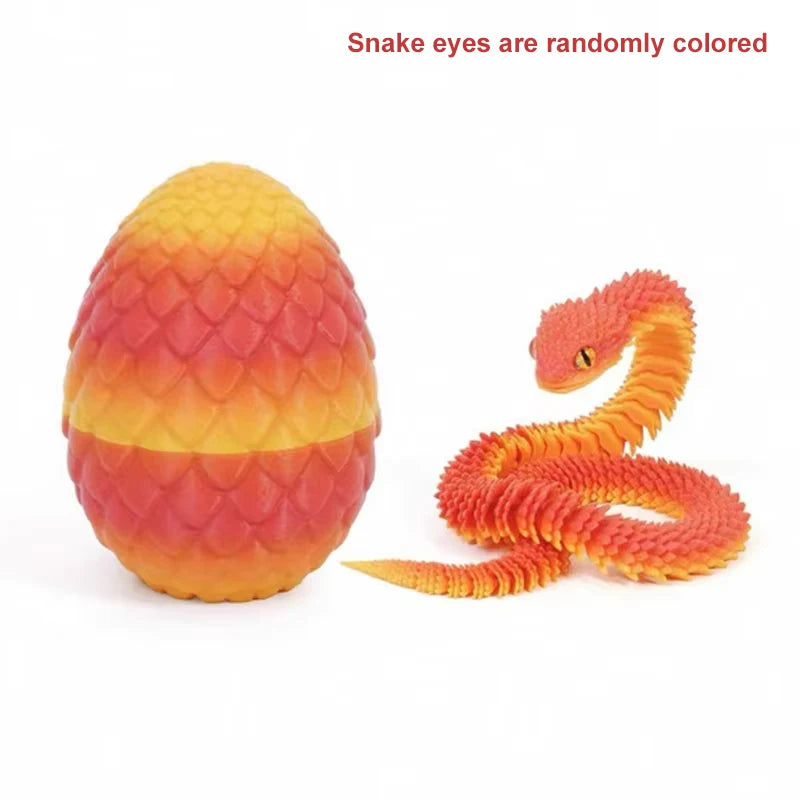 3D Printed Snake Egg Creative Decompression Mold Movable Rotatable Action Figure
