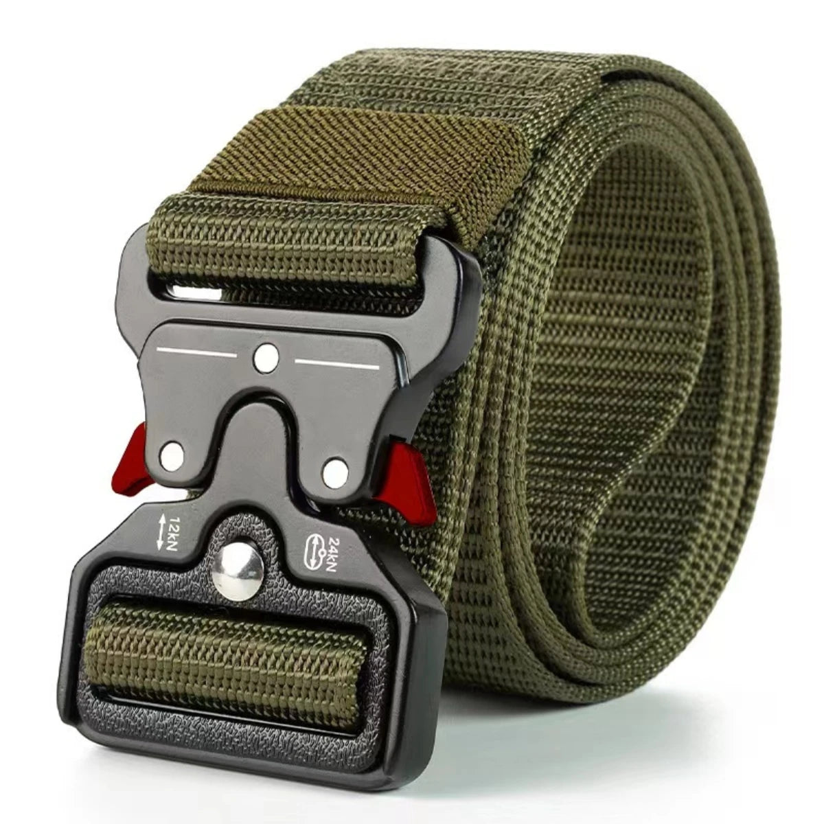 Men's Buckle Tactical Belt Red Ears Plastic Multifunctional Military Canvas