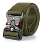 Men's Buckle Tactical Belt Red Ears Plastic Multifunctional Military Canvas