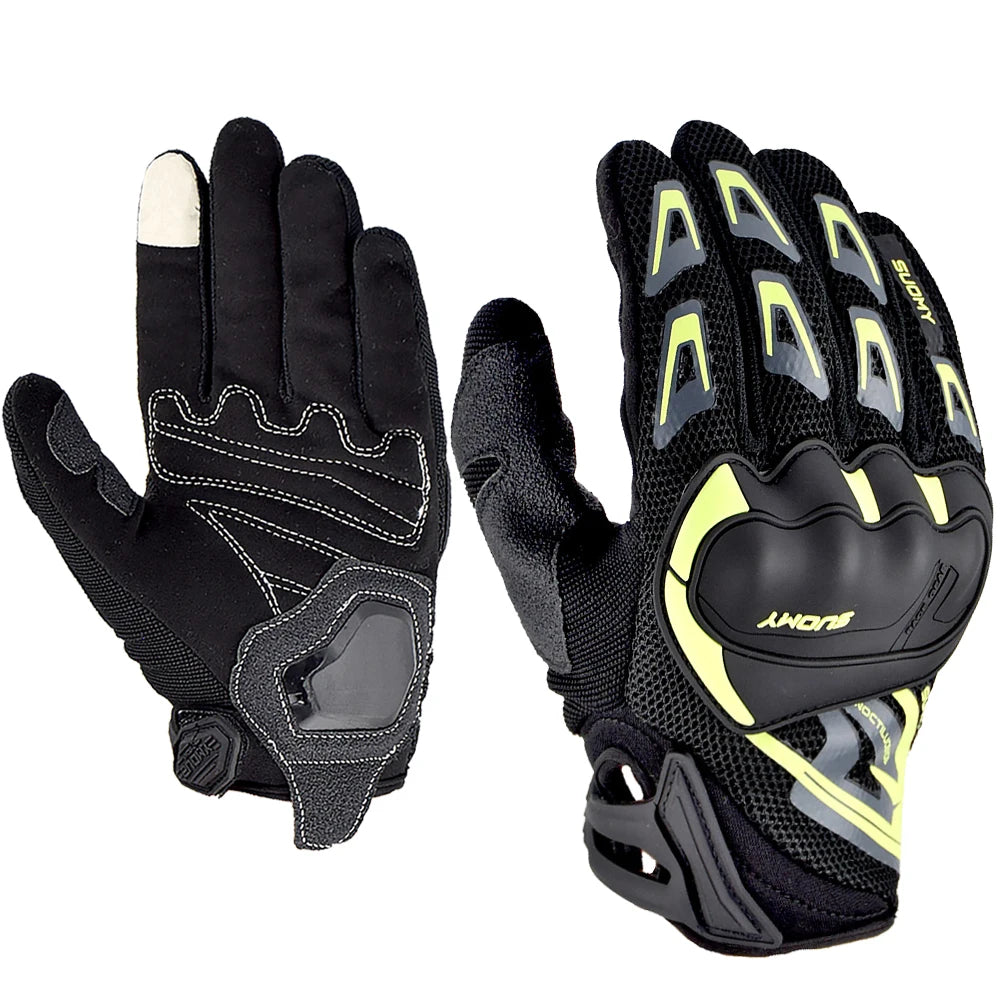 Mesh Motorcycle Gloves Suomy Summer Touchscreen Breathable Moto Motocross