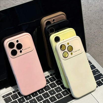 Liquid Silicone MagSafe Case for iPhone 12-17 Air Pro Max Glass Window Cover