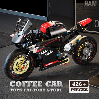 High-Tech Mecha Motorcycle Building Blocks 3D MOC Model Kit Educational Toy Gift