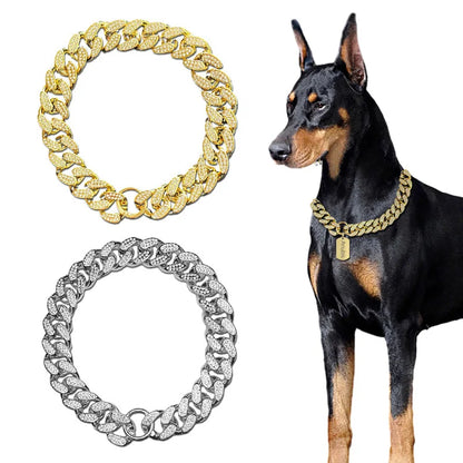 Stylish Dog Collar Chain Necklace for Pets Decorative Stainless Steel Accessory