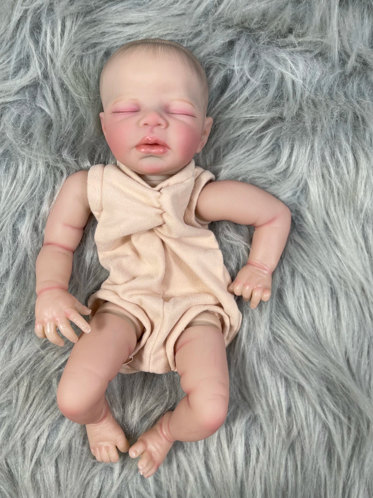16" Reborn Baby Doll Kit Zendric 3D Painted Skin Parts Mold with Cloth Body