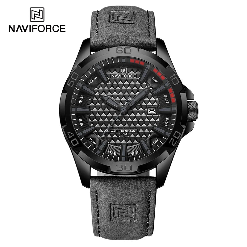 NAVIFORCE Men Casual Sport Military Quartz Calendar Wrist Watch for Man Business Leather Waterproof Male Clock Relogio Masculino-EXPROTAS