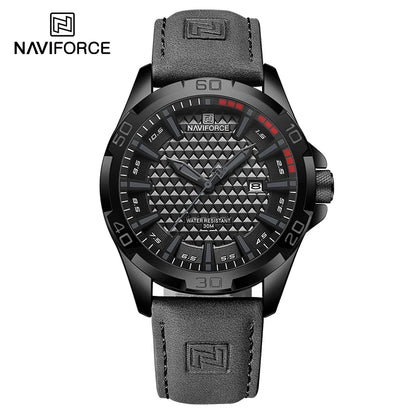 NAVIFORCE Men Casual Sport Military Quartz Calendar Wrist Watch for Man Business Leather Waterproof Male Clock Relogio Masculino-EXPROTAS